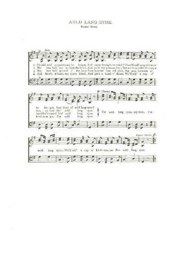 Auld lang syne (3) Partitions gratuites